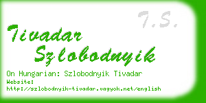 tivadar szlobodnyik business card